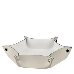 Panna cotta and white leather vide poche #1