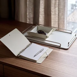 Panna cotta and white leather vide poche #2