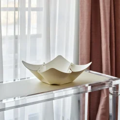 Panna Cotta and White Leather Fruit Bowl