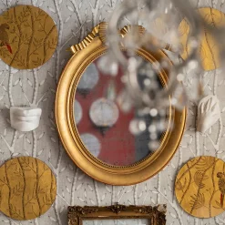 Pappagallo Soggetto II Gold Decorative Plate