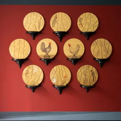 Pappagallo Soggetto III Gold Decorative Plate