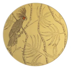 Pappagallo Soggetto V Gold Decorative Plate