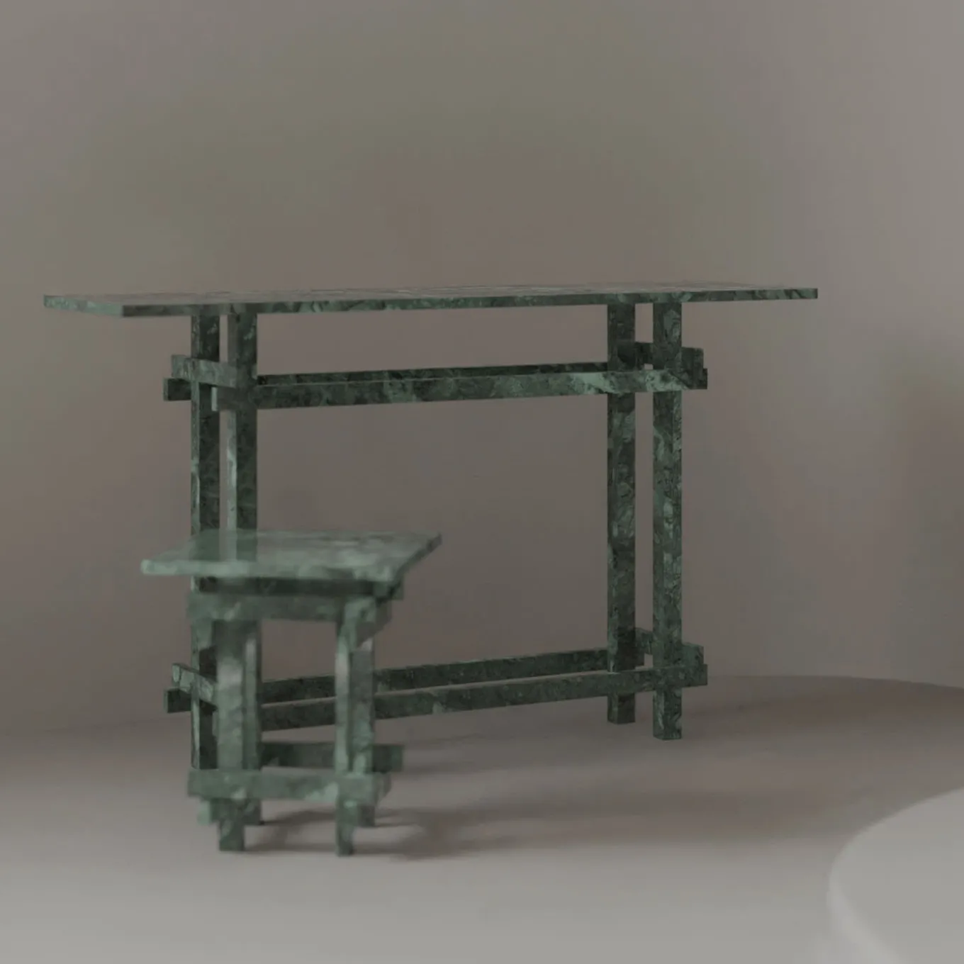 Paranoid V1 Side Table in Guatemala Marble #3