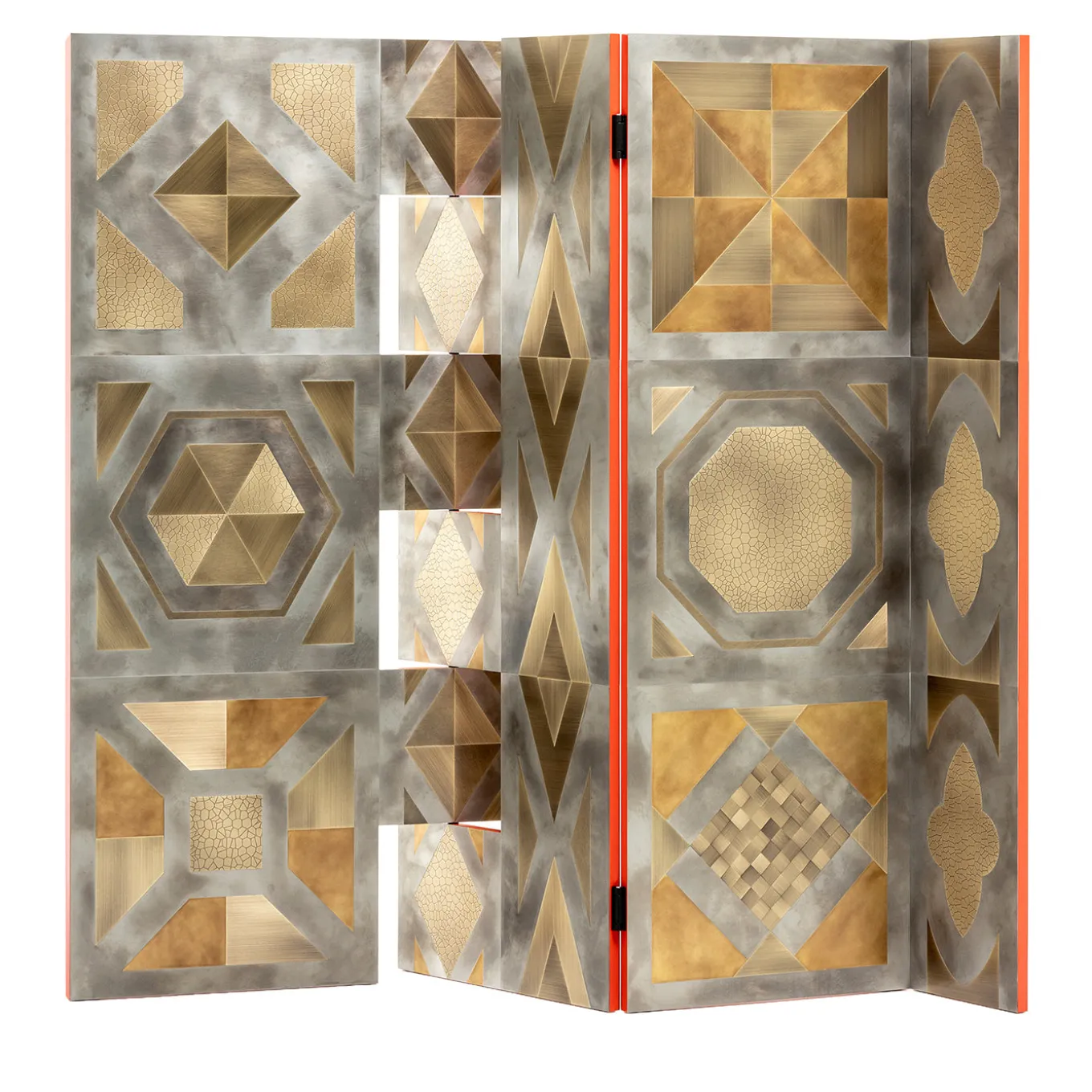Para-vimento gold brass Room Divider by Giampiero Bodino