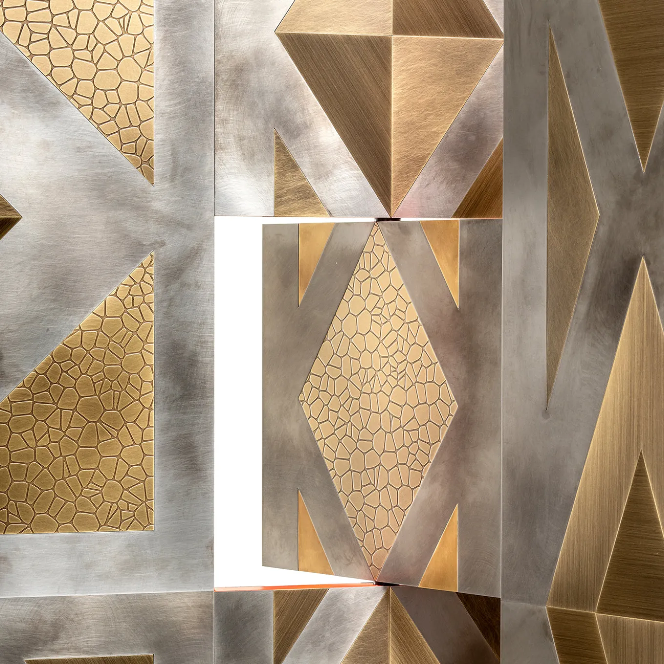 Para-vimento gold brass Room Divider by Giampiero Bodino