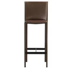Pasqualina Brown Leather Counter Stool by Grassi&Bianchi