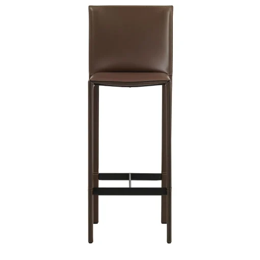 Pasqualina Brown Leather Counter Stool by Grassi&Bianchi