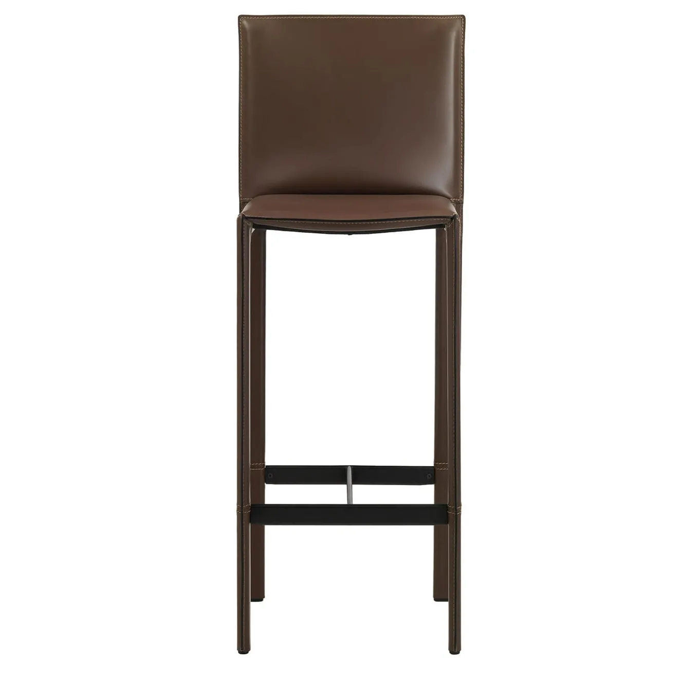 Pasqualina Brown Leather Counter Stool by Grassi&Bianchi