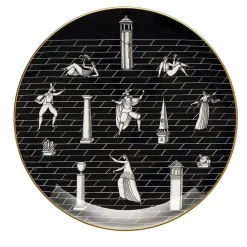 Passeggiata Archeologica Black Plate by Gio Ponti