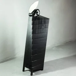 Passo D'Ombra Matte Laquered Black Wood Chest Of Drawers