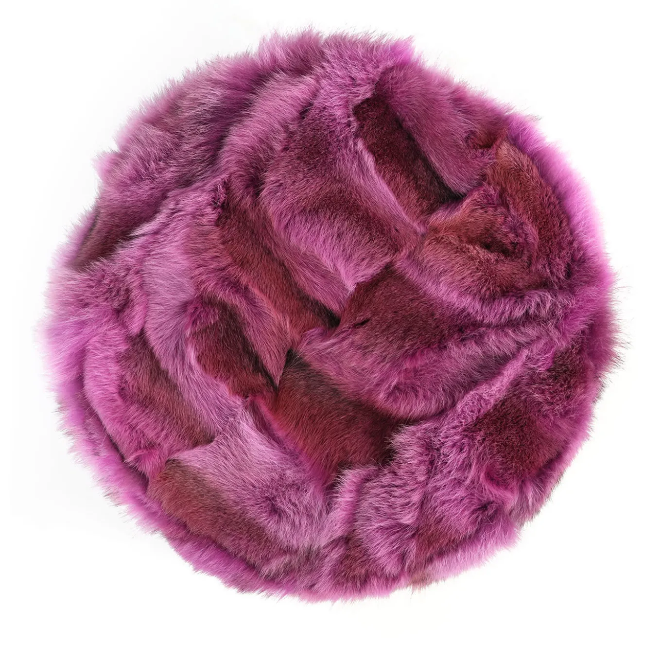 Patchwork Fuxia Pouf #2 by Lorenza Bozzoli