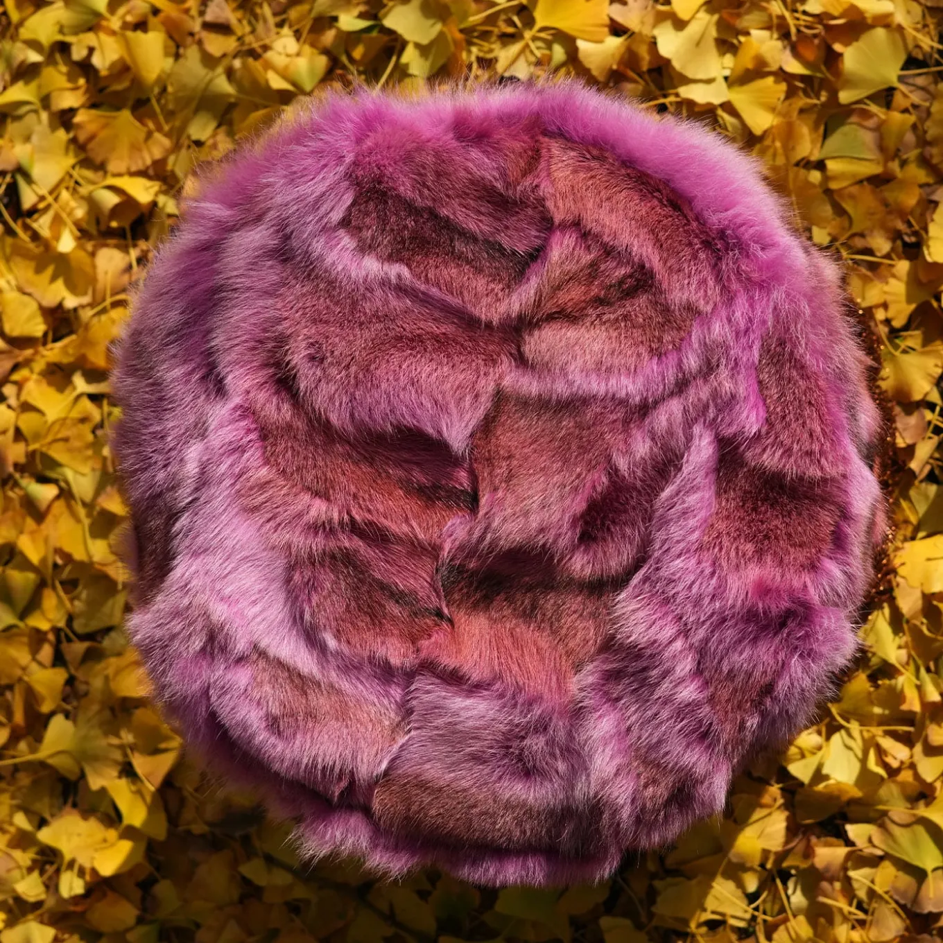 Patchwork Fuxia Pouf #2 by Lorenza Bozzoli