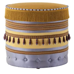 Patchwork Round Pouf