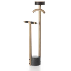 Patrick Oak Wood with Black Marble Base Valet Stand