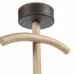 Patrick Oak Wood with Black Marble Base Valet Stand