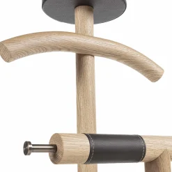 Patrick Oak Wood with Black Marble Base Valet Stand