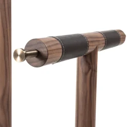 Patrick Walnut Wood with White Marble Base Valet Stand