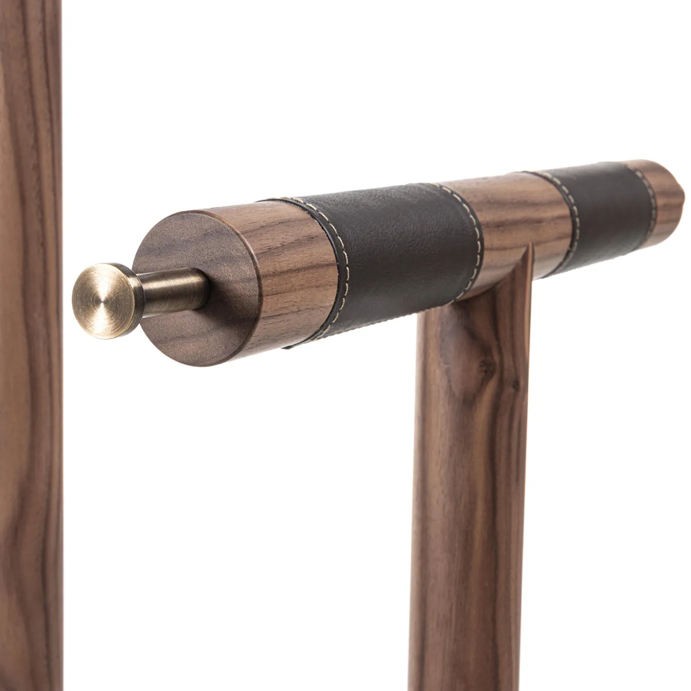 Patrick Walnut Wood with White Marble Base Valet Stand