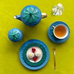 PEACOCK CREAMER - BLUE AND GOLD