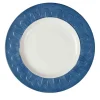 PEACOCK DESSERT PLATE - BLUE