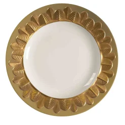 PEACOCK DESSERT PLATE - GOLD
