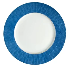 PEACOCK DINNER PLATE - BLUE