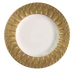 PEACOCK DINNER PLATE - GOLD