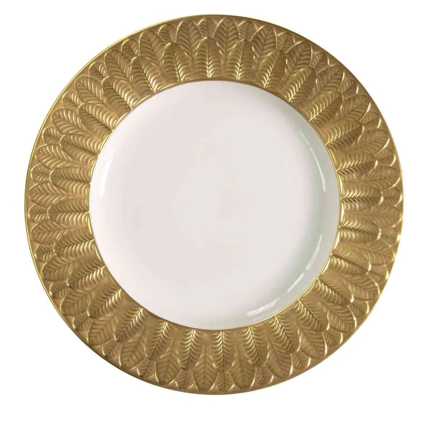 PEACOCK DINNER PLATE - GOLD
