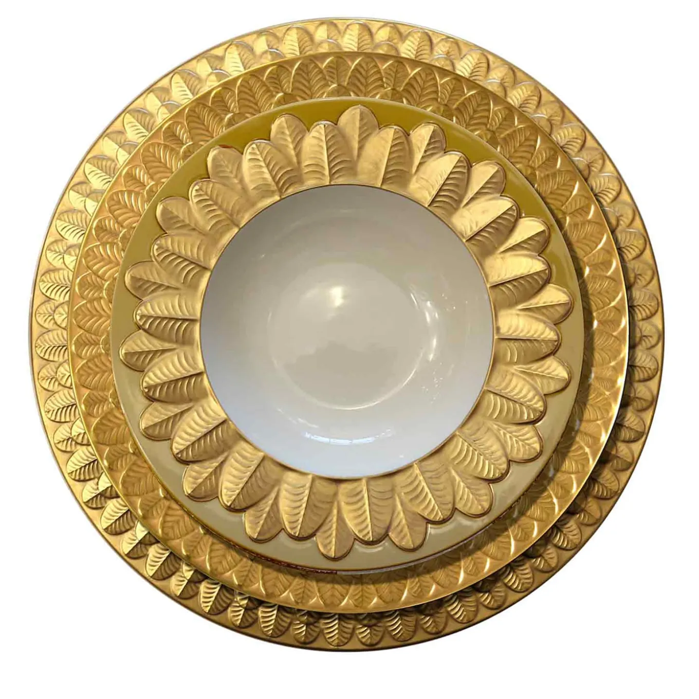 PEACOCK DINNER PLATE - GOLD