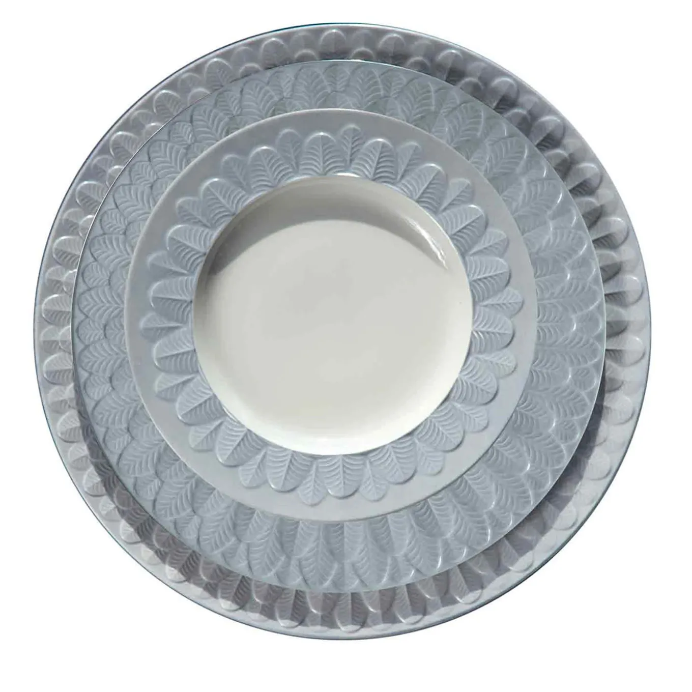 PEACOCK DINNER PLATE - GRAY