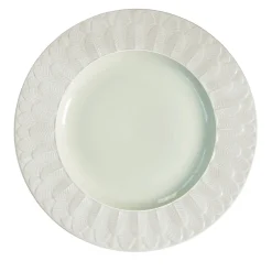 PEACOCK DINNER PLATE - WHITE #3