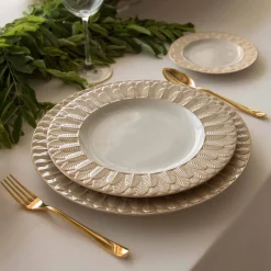 PEACOCK LAY PLATE - BEIGE