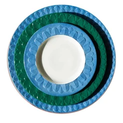 PEACOCK LAY PLATE - BLUE