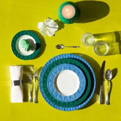 PEACOCK LAY PLATE - BLUE