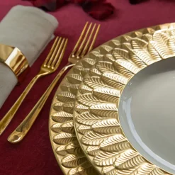 PEACOCK LAY PLATE - GOLD #3