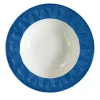PEACOCK RIM SOUP PLATE - BLUE