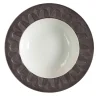 PEACOCK RIM SOUP PLATE - BROWN