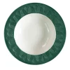 PEACOCK RIM SOUP PLATE - GREEN
