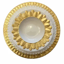 PEACOCK RIM SOUP PLATE - GOLD #2