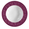 PEACOCK RIM SOUP PLATE - PURPLE