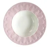 PEACOCK RIM SOUP PLATE - PINK