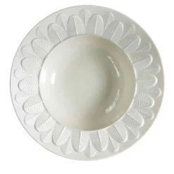 PEACOCK RIM SOUP PLATE - WHITE #3