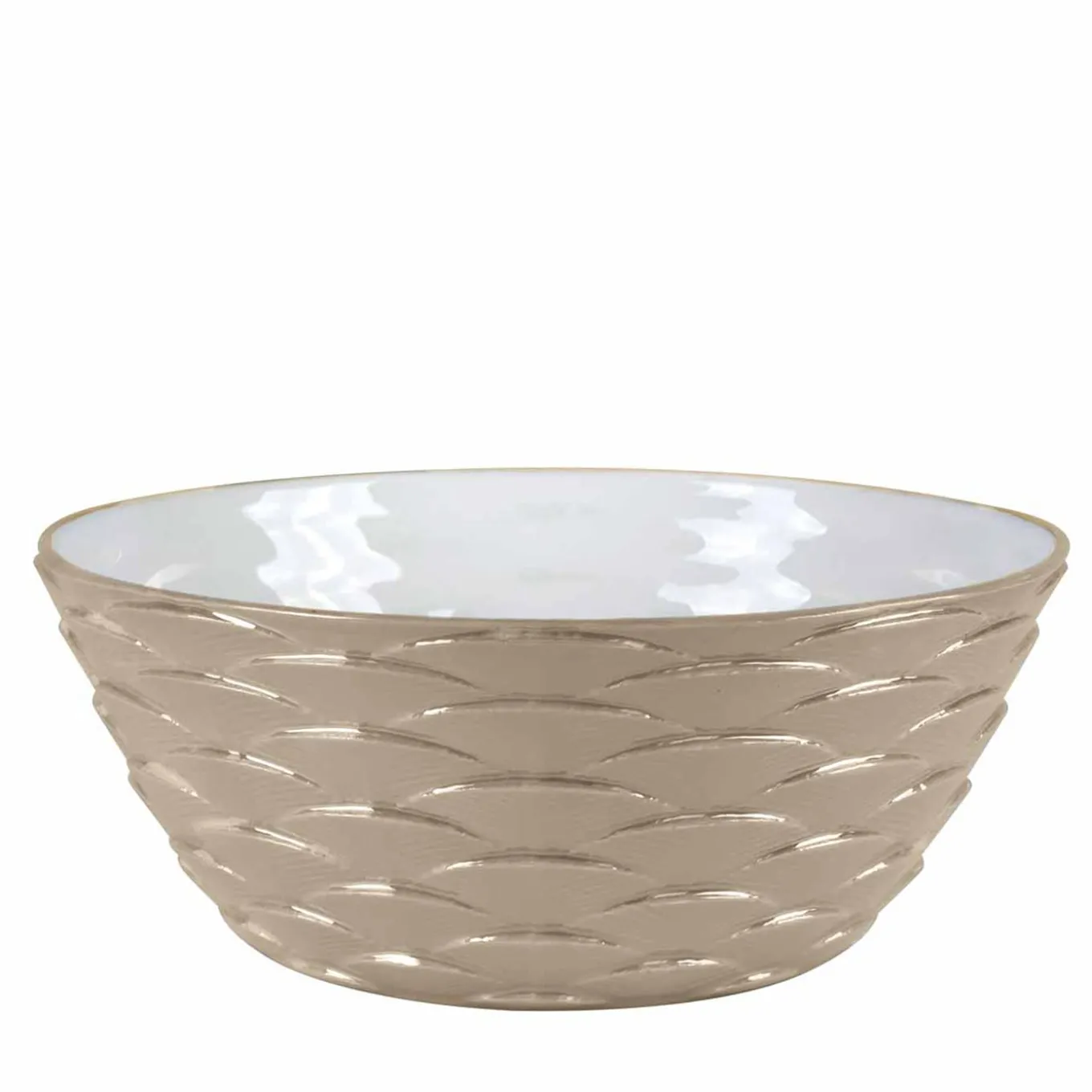 PEACOCK SALAD BOWL - BEIGE