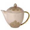 PEACOCK TEA POT - BEIGE