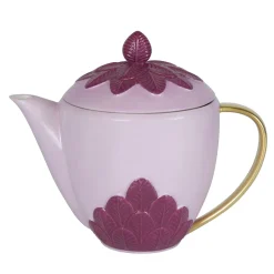 PEACOCK TEA POT - PURPLE AND GOLD