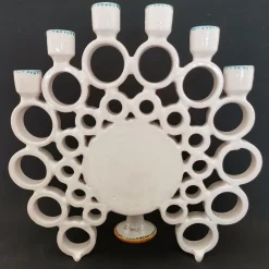 Peacock Turquoise & Azure Candelabra