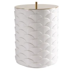 PEACOCK WASTE BASKET - WHITE