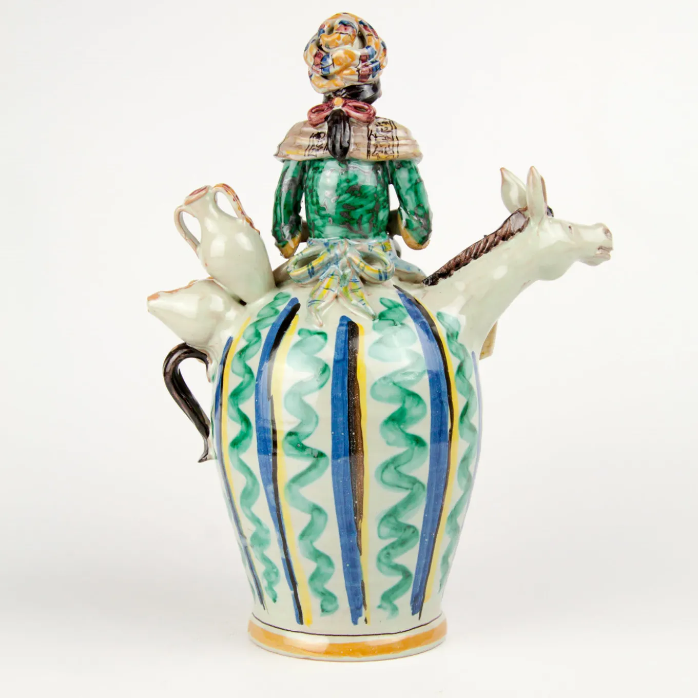 Peasant Woman Whistle Ceramic Vase