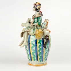 Peasant Woman Whistle Ceramic Vase