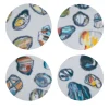 Pebbles Set of 8 Mottled Polychrome Multicolor Coasters